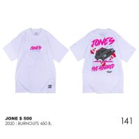 เสื้อยืดสกรีนลาย JONE500 เสื้อยืดคอกลมแขนสั้นแฟชั่นพิมพ์ลายแบบเรียบง่าย