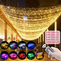 （roast chicken）ไฟ LED String Fairy 10M-100M Chain พวงมาลัยกลางแจ้งกันน้ำ220V 110V สำหรับงานแต่งงานต้นไม้ตกแต่งสวนคริสต์มาส