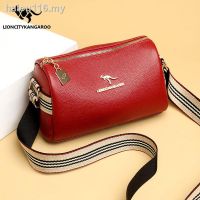 ready stock ஐ✿Lion City Kangaroo bag 2021 new soft leather large-capacity pillow bag wide shoulder strap female bag casual shoulder messenger bag