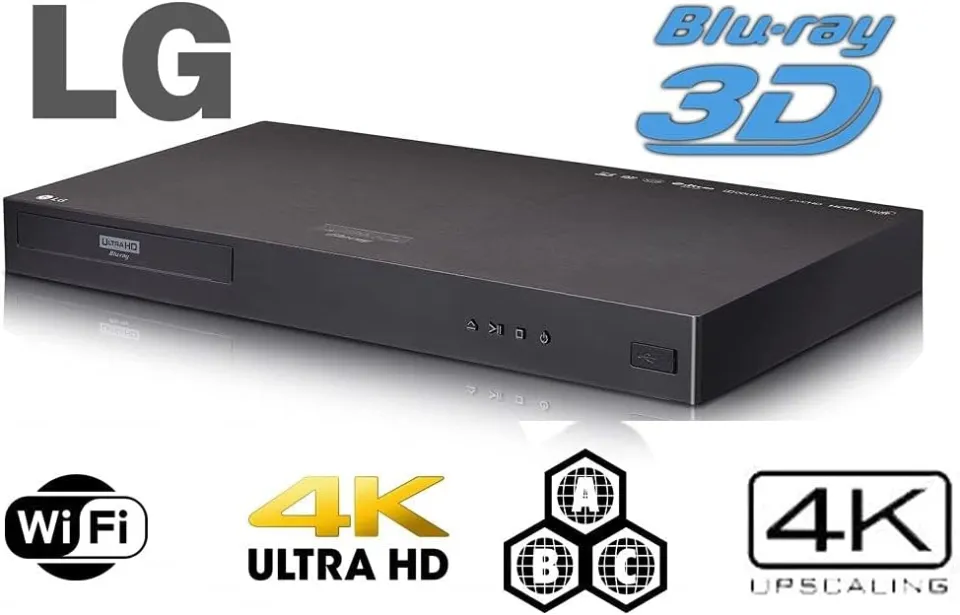  LG UHD 4K Region Free Blu Ray Disc DVD Player - PAL NTSC Ultra  HD - USB - 100-240V 50/60Hz for World-Wide Use & 6 Feet Multi System 4K  HDMI Cable