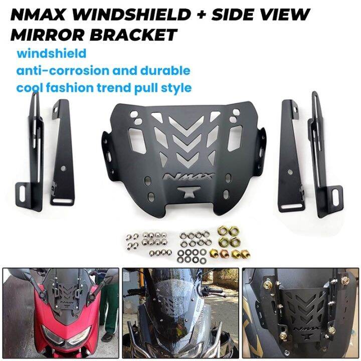 Motorcycle NMAX 2020 Adjustable Bracket For Windshield Side Mirror V2 ( bracket only ) Lazada PH