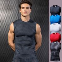 High Elastic Men 39;s Compression Tights Gym Vest Top Quick Dry Sleeveless Sport Shirt Mens Vest Sport Tee Cool Running Sports Vest