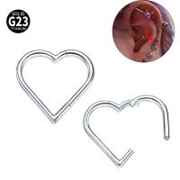 G23 Titanium Heart Shape Segment Ring Face Daith Body Jewelry 16G 2022 8-10mm Cartilage Earring Nose Septum Piercing Ear Tragus
