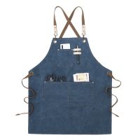 Canvas apron painting barista tea shop barber overalls men and women fashion apron logo print