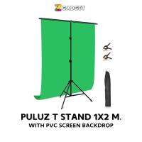 Puluz โครงฉาก ตัว T พร้อม ผ้าฉาก ขนาด 1x2 เมตร ฉากเขียว ฉากหลัง obs green screen