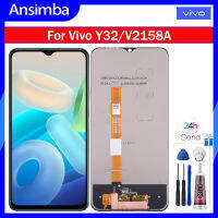 Ansimba 6.51 "ของแท้สำหรับ VIVO Y32จอ LCD ประกอบดิจิไทเซอร์จอสำรองสัมผัสหน้าจอ LCD V2158A สำหรับ Vivo Y32 LCD