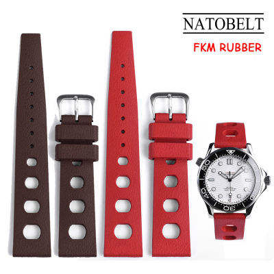 FKM สายยาง Tropical Strap 20Mm Rubber Watch Strap Rubber Watch Band Quick Release Watchband Breathable Sports Waterproof Watch Strap Rubber Strap For Watch Bracelet Strap Band Watch Strap Replacement For Men