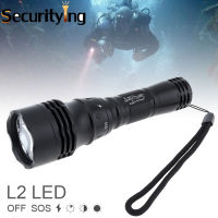 SecurityIng L2 LED ไฟฉายดำน้ำไฟฉาย Scuba Light โคมไฟกันน้ำใต้น้ำลึก30ม. สำหรับกลางแจ้ง/ดำน้ำ