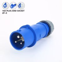 16A 3 Pin 220V-250v IP44 2P E Waterproof Electric Power Industrial Connector Industrial Site Male amp; Female Plug Socket