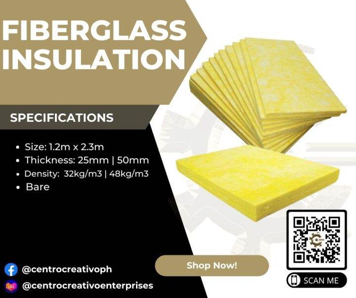 Fiberglass Insulation Board Bare size 1.2mx2.3m thickness 25mm/50mm