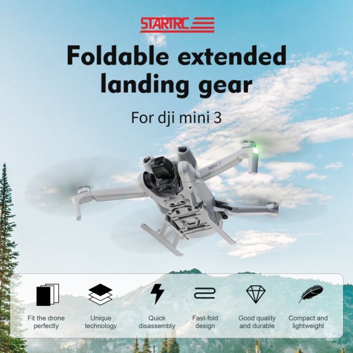 ชั้นสำหรับฝึกป้องกันการตกลงจอดเพิ่มแบบพับได้สำหรับ-dji-mini-3-สีเทา