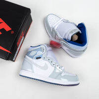 RT HOT 【Original】 ΝΙΚΕ J- 1 High Z0m- R- 2- T- Patent Leather White and Blue Gradient Basketball Shoes (Free Shipping)