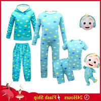 COD DTRUTYUYTUU Cocomelon JJ Cosplay Long Sleeve Bodysuit Jumpsuit Kids Baby Boys Girls Pajamas Casual Blue Rompers Cosplay Costume Suit 2-piece set outfit