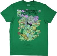 Teenage Mutant Ninja Turtles Mens Fight with Shredder Distressed T-Shirt