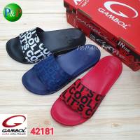 GAMBOL 42181 รองเท้าแตะสวม ชาย-หญิง ไซส์ 36-44 สีดำ / สีกรม / สีแดง