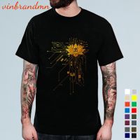 Inner Peace Design T Shirt For Men Buddhism Lotus Print Cotton Fashion Hinduism T-Shirt Short Sleeve O-Neck Tees Black