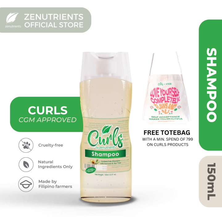 Curls By Zenutrients Avocado & Tea Tree ProteinFree Shampoo 150mL (CGM Approved Curly Girl