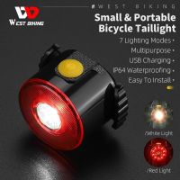 WEST BIKING Bike Taillight IP64 Waterproof USB Rechargeable Bike Flash Tail Rear Light Road TMB Warning Safety Cycling Light