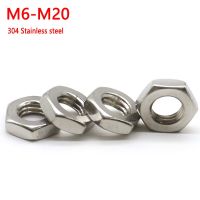 1/5/10/pcs M6 M8 M10 M12 M14 M16 M20 Flat Hex Hexagon Thin Nut 304 A2 70 Stainless Steel Fine Thread Hex Jam Nuts