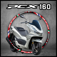 PCX160สะท้อนแสงรถจักรยานยนต์ล้อสติ๊กเกอร์ริม D Ecals ลายเทป Hub Accessori กันน้ำสำหรับฮอนด้า PCX 160