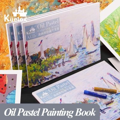 Kuelox Oil Pastels Painting Book A4/8K Chalk Crayon Painting Paper Macaron Morandi Intense Color Students Painting Art Supplies