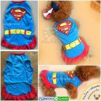 ??พร้อมส่ง?? เดรส SUPERWOMEN แต่งลายเข็มขัดเหลือง for pet