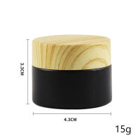 5g/10g/15g/20g/30g/50gGlass Cream Cosmetic Matte Black Wood Lip Balm Bottles Jars Pots Empty