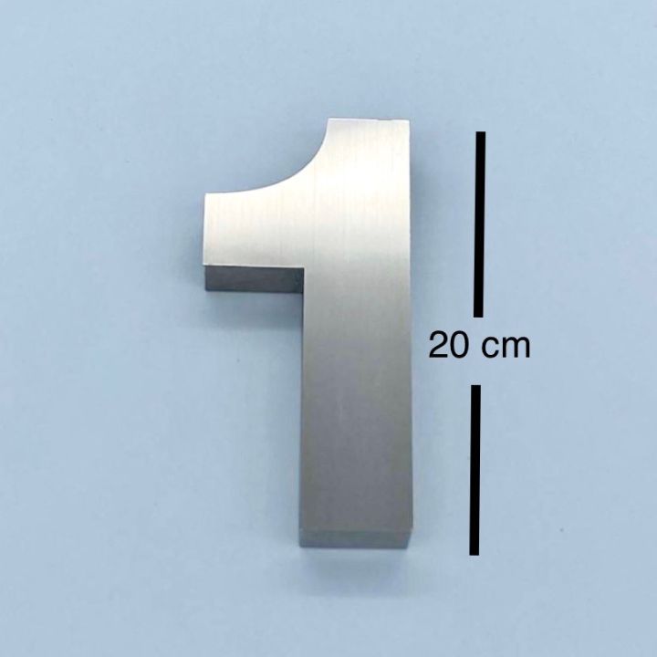 ป้ายสแตนเลสเงิน-ป้ายสแตนเลส-ตัวเลขสแตนเลส-ตัวเลข-0-9-ขนาด-20-cm-ยกขอบ-2-5-cm