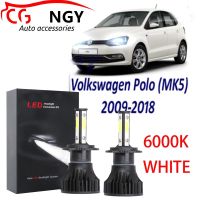 หลอดไฟหน้า LED 6000K 12V (40w) สีขาว สําหรับ Volkswagen Polo 2009-2018 2 ชิ้น รับประกัน 24 เดือน