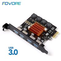 4พอร์ต USB 3.0การ์ด PCI Express USB 3 PCIE อะแดปเตอร์การ์ดขยาย PCI-E USB 3.0การ์ดตัวควบคุมฮับ USB3.0 PCI E การด์ตัวขยายเครือข่าย USB ตัวแปลงเครือข่าย USB