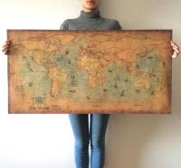 vintage THE World Map Nautical Ocean Sea maps Retro old Paper Poster Wall Chart Sticker Antique Home Decor Map World