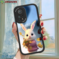 Jinsouwe เคสกระจกเคสมือถือสำหรับ Xiaomi Mi 10T Pro/ 10T เคส Mi10t Mi10tpro สำหรับเด็กผู้หญิงลายกระต่ายการ์ตูนปกหนังคลุมเต็มพื้นที่