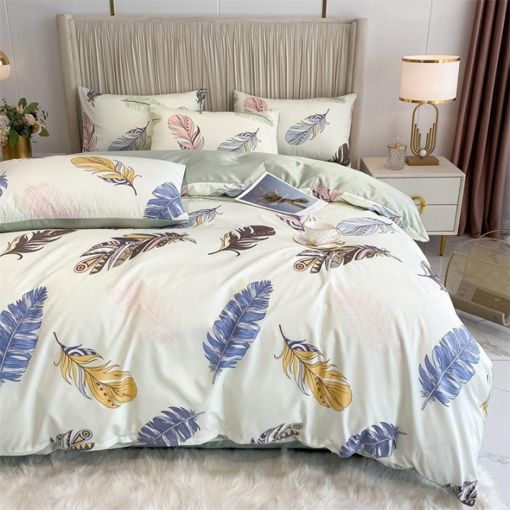 canadian cotton 4 in 1 garterized bedsheet queen size set Will not fade