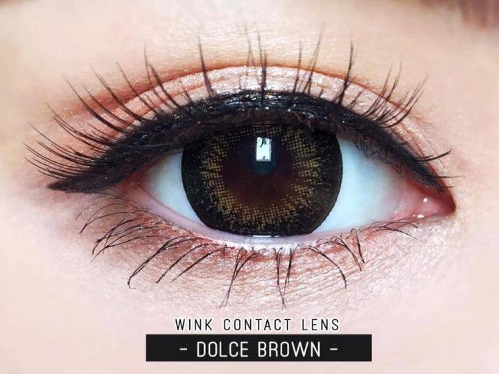 ขายดีที่1-มีค่าสายตา-wink-dolce-gray-brown-สายตาปกติ-และ-ค่าสายตาสั้น-0-00-10-00-คอนแทคเลนส์-ตาโต-ลายฮิต-tiktok-แถมตลับฟรี