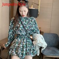 ZZOOI Chiffon Flower Print Women Casual O-Neck Lantern Sleeve Dress 2020 Summer casual beach Short Dress