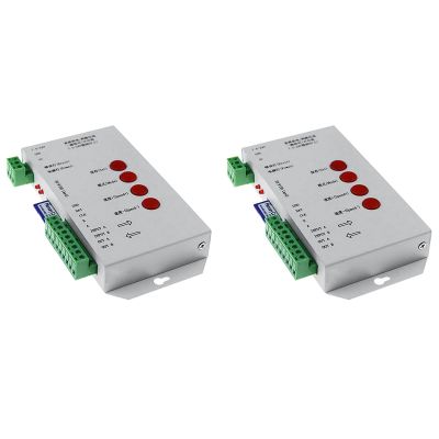 2X RGB LED Controller T1000S SD Card 2048Pixels Controller for WS2801 WS2811 WS2812B SK6812 LPD6803 DC5-24V