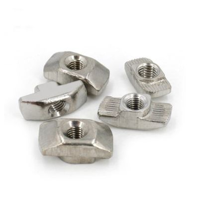 10-50pcs M3 M4 M5 m6 m8 drop in T nut Hammer Head sliding nut Nickel Plated for 2020 3030 4040 4545 series aluminum profile Nails  Screws Fasteners