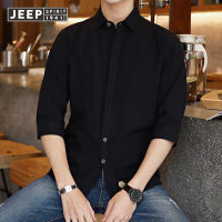 JEEP SPIRIT Tooling 7เจ็ดจุดแขนเสื้อผู้ชายฤดูใบไม้ผลิและฤดูร้อนแฟชั่นใหม่ผ้าฝ้ายแท้ฤดูใบไม้ผลิและฤดูร้อน