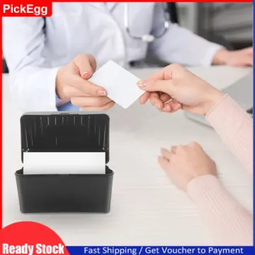 2Pcs Index Card Holder Portable y Index Card Organizer Name Card Box Client  Record Case