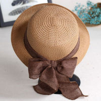 RB08  Vintage panama hat หมวกปานามาเปิดหน้า หมวกทรงวินเทจสีน้ำตาล