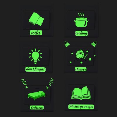 Creative Pattern Luminous Switch Wall Sticker Living Room Bedroom Kids Room Home Decoration Glow In The Dark Removable Stickers