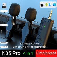 K35pro ไร้สาย Mic Lavalier Warles Mickrofon Micro K35 Mini Lapel K 35 Pro ไมโครโฟนสำหรับกล้องศัพท์มือถือบันทึกวิดีโอ