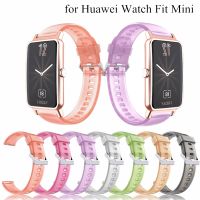 ☌▤ Przezroczysty pasek do zegarka HUAWEI Fit Mini Crystal Clear wymiana zespołu akcesoria silikonowe bransoletka Fit Mini opaska