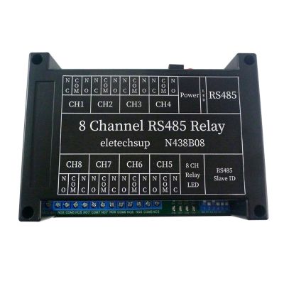 รีเลย์ RS485 12VDC N438B08 8CH พอร์ตสวิตช์ UART Serial PC สำหรับกล้อง PLC ระบบควบคุมอุตสาหกรรม