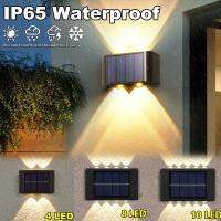 ஐ✚▦ 16/12/10/8/6/4/2 LED Solar Wall Lamp Outdoor Waterproof Up and Down Luminous Lighting for Garden Fence Decoration Sunlight Light