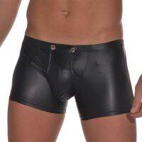 【YF】♞  Boxers Men Leather Gays Front Male Shorts Color Fashion Panties Underpants