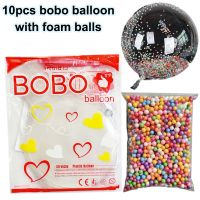 ◑۞ Transparent Bubble Bobo Balloon With Foam Filler Polystyrene Styrofoam Decorative 1 pack 10g Foam Balls for DIY Slime