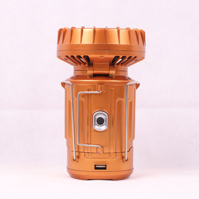 6 in 1 Multi-function Portable Outdoor LED Camping Lantern With Fan Energy Saving Light Solar Rechargeable Flashlight Dropship