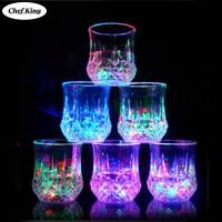 Glowing Glass Cup Water Activated Light Up Water Coffee Mug for Bar Club Christmas Party Supplies