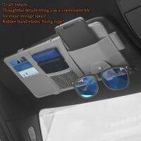 Car Sun Visor Organizer Auto Pocket Card Holder Drivers License Document Sunglasses Clip Car Storage Bag Interior Accessories2023